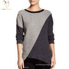 Latest Design 100 Cashmere Knit Rainbow Crop Sweater for Women